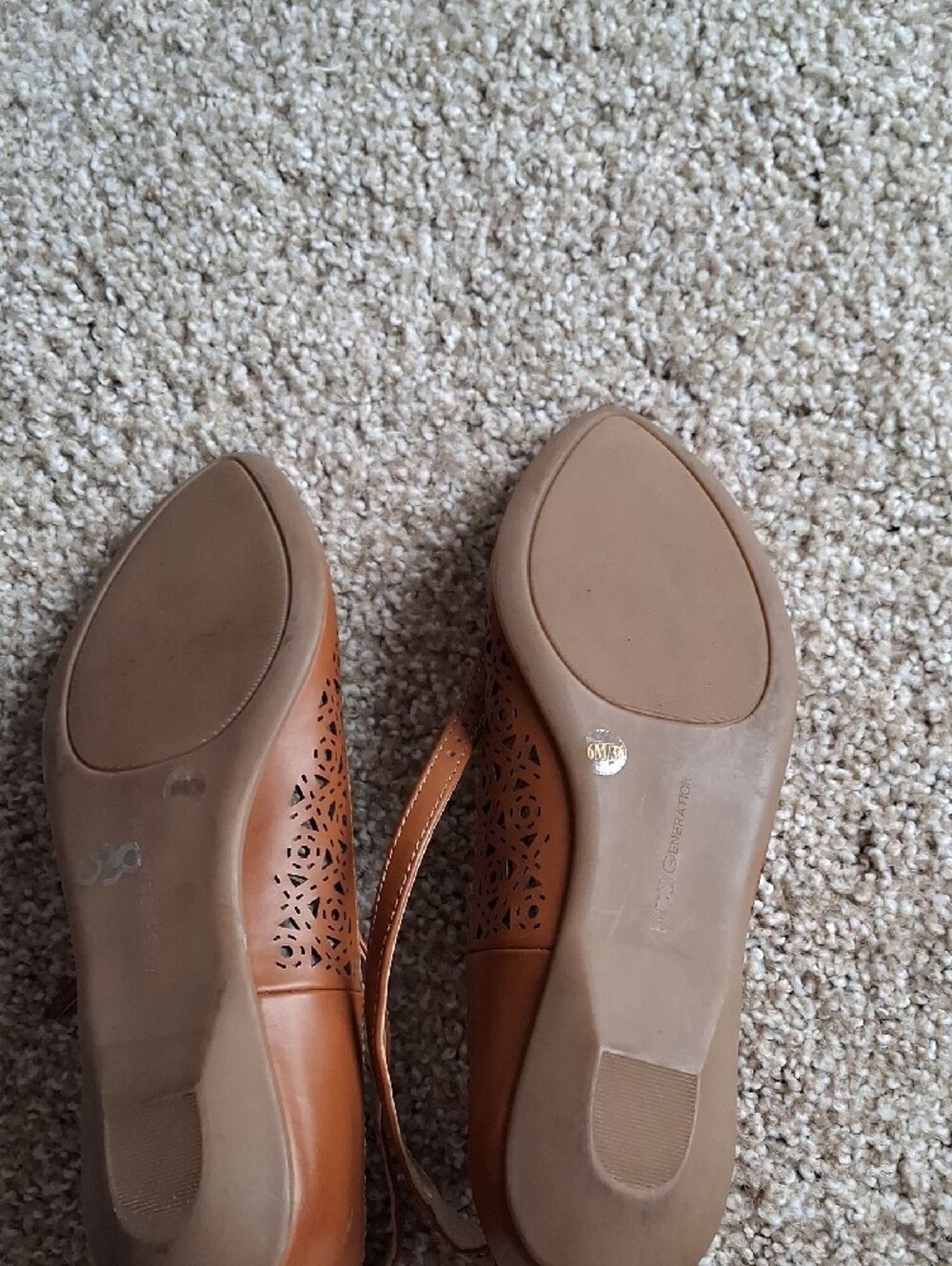 BCBGeneration Laser-Cut Tan Pointed Ankle-Strap - Picture 4 of 6